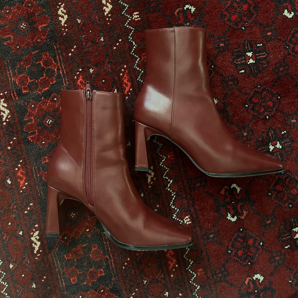Wine Color Booties - image 1